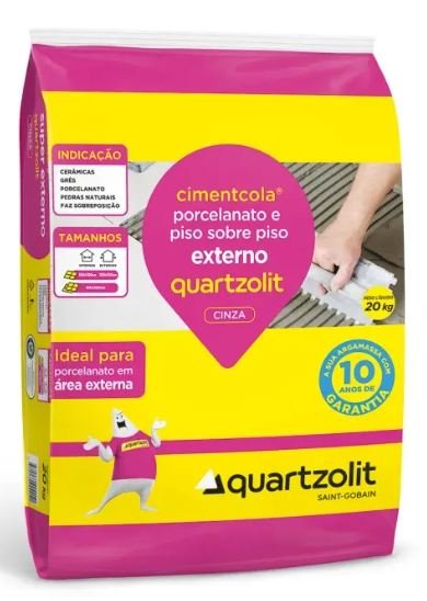 esmaga-000203-2 ARGAMASSA PORCELANTO PISOXPISO EXTERNA CINZA 20KG QUARTZOLIT (PROMO)