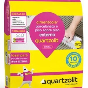 ARGAMASSA PORCELANTO PISOXPISO EXTERNA CINZA 20KG QUARTZOLIT (PROMO)