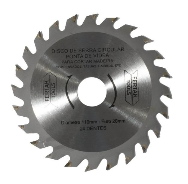 DISCO SERRA CIRCULAR WIDEA 180X20MM 24 DENTES FERTAK 2810