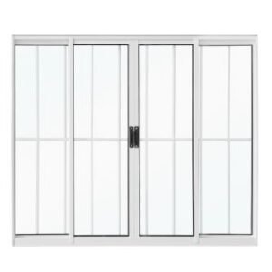 VITRO ALUMINIO 4FOLHAS MOD BRANCO C/VIDRO C/GRADE 100X150 JP 050
