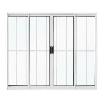 VITRO ALUMINIO 4FOLHAS MOD BRANCO C/VIDRO C/GRADE 100X150 JP 050