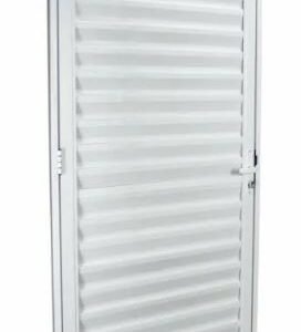 PORTA ALUMINO VENEZIANA LAMINADA PALHETA BRANCA 80X210 - DIR JP 3433