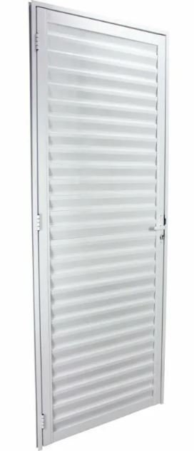 PORTA ALUMINIO VENEZIANA LAMINADA BRANCA 80X210 - ESQ JP