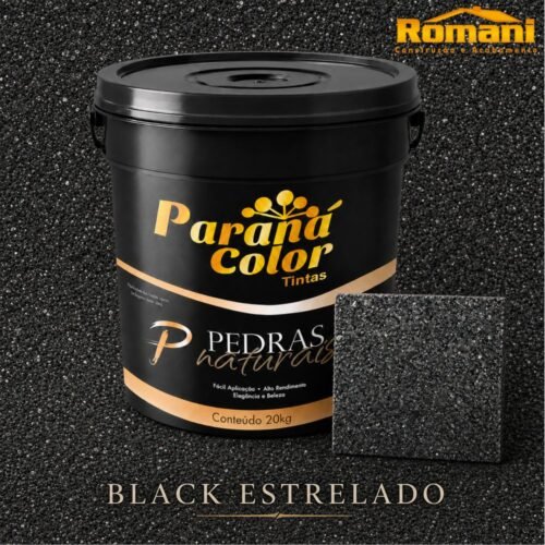 REVESTIMENTO ACRILICO PEDRAS NATURAIS 20KG BLACK ESTRELADO PARANA COLOR