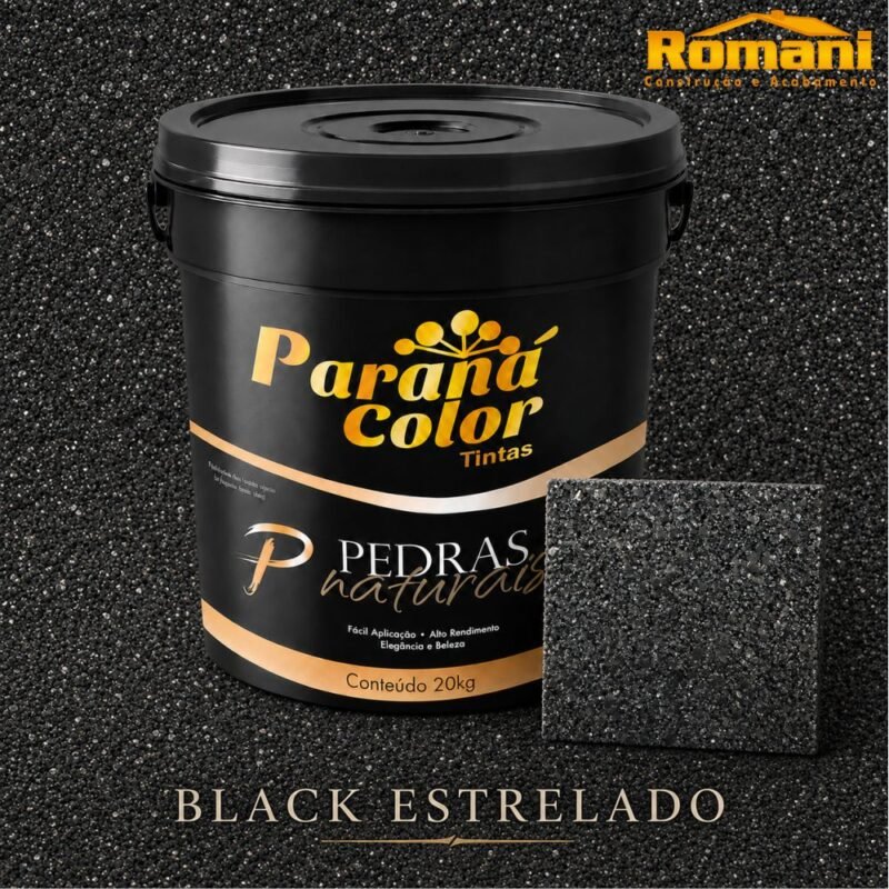 esmaga-916170 REVESTIMENTO ACRILICO PEDRAS NATURAIS 20KG BLACK ESTRELADO PARANA COLOR